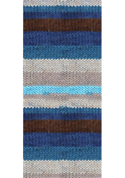 Tedar 5 Adet Vega Stripe Premium Akrilik El Örgü İpi Yünü No: 82422 Najmaddin (No:1) 8.5Cm X 10.5 Cm
