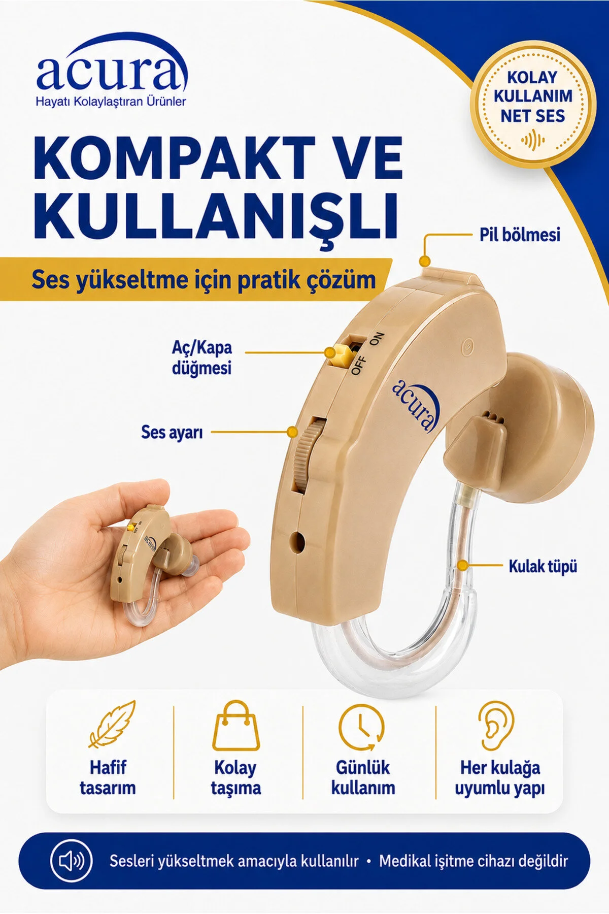 Ses Yükseltici Kulaklık