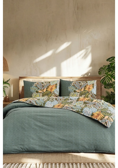 Doqu Home Jungle Muse Ranforce Solaris Nevresim Takımı Tek Kişilik Yeşil