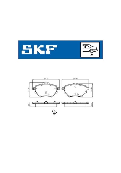 Skf Arka Fren Balatası Astra L 21 Combo E 18 Grandland 17 Mokka E 20 C4 18 C4 E 22 B IS00-SKF VKBP90101