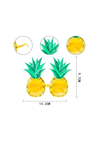 Tropikal Hawaii Ananas Şekilli Parti Gözlüğü 9.5 X 14 Cm Bx40 Diğer
