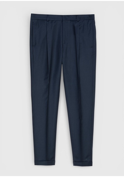 Ramsey Petrol Dokuma Regular Fit Casual %100 Yün Pantolon
