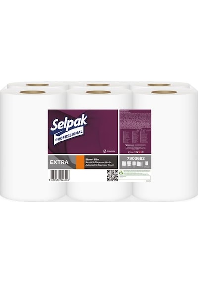 Selpak Professional Extra Sensörlü Dispenser Rulo 6'lı Havlu 21 CM – 85 M