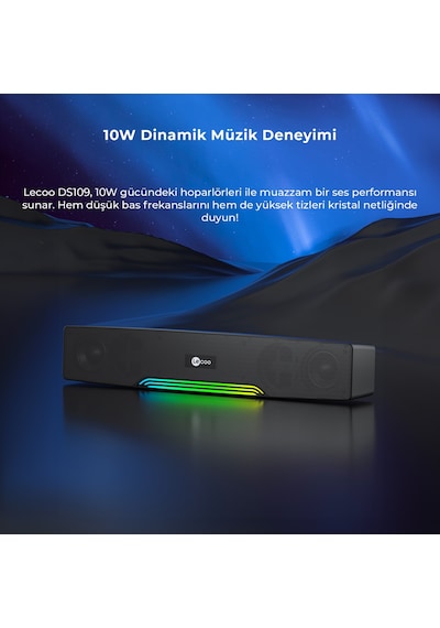 Lecoo DS109 Bluetooth/AUX/TF KART/USB 10W Soundbar Hoparlör