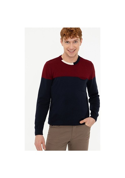 U.S. Polo Assn. Kanbera Bisiklet Yaka Slim Fit Desenli Erkek Kazak Çok Renkli