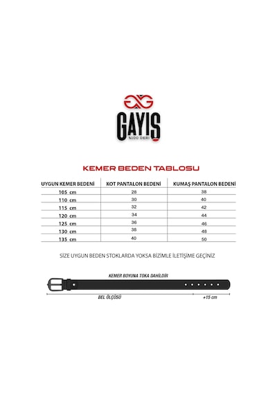 Gayış Klasik Siyah Erkek Kemeri Siyah
