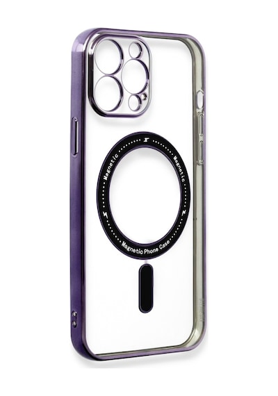 Apple Uyumlu iPhone 14 Pro Max Kılıf Magsafe Özellikli Gold Seri Lazer Silikon Kapak
