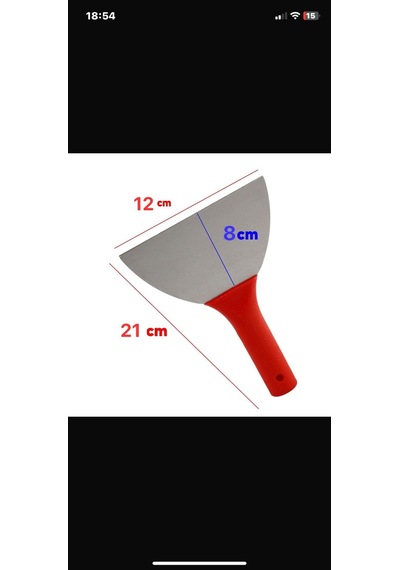 Feyza Yapı Plastik Saplı Metal Spatula Sıva Duvar Macun Boya Kazıma Ispatulası 12 Cm Takılabilir Sap