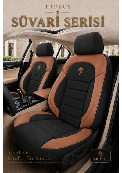 Subaru Impreza 2008-2011 Uyumlu Süvari Serisi Siyah Taba Oto Koltuk Kılıfı