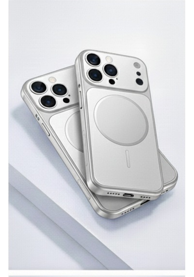 Apple Uyumlu iPhone 13 Pro 17 Görünümlü Magsafeli Kamera Lensli Kılıf Silver