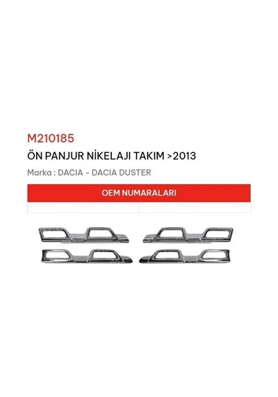 Ön Panjur Nikelajı Takım &gt 2013 Dacıa Duster