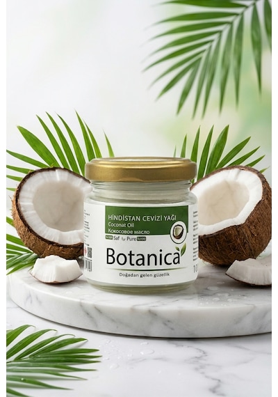 Botanica %100 Saf Hindistan Cevizi Yağı Soğuk Sıkım Saç Maskesi Cilt Nemlendirici Doğal Bitkisel 100 Ml 100 ML