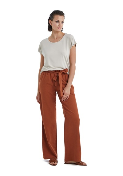 Blackspade Kadın Keten Pantolon 60398 - Kahverengi