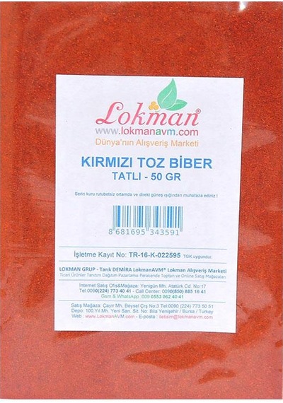 Lokman Kırmızı Tatlı Toz Biber 50 G
