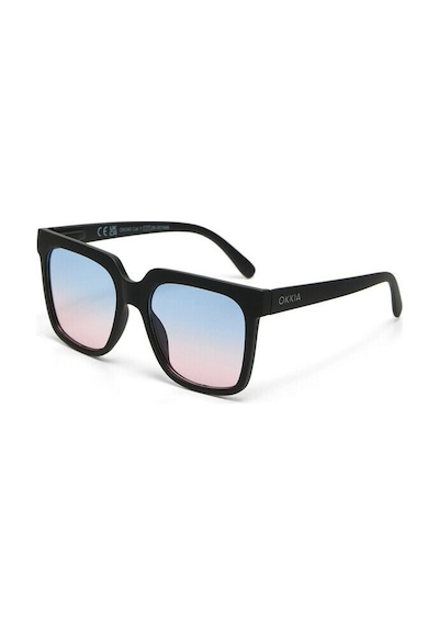 Okkia Roma Unisex Güneş Gözlüğü Siyah / Lens: Mavi/pembe Gradyan Siyah