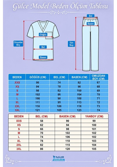Gülce Model Siyah Renk Scrubs Kadın Doktor Hemşire Üniforma Takımı
