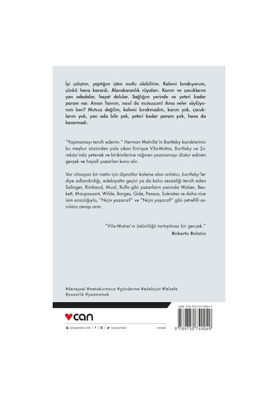 Bartleby ve Şürekası - Enrique Vila-Matas - Can Yayınları