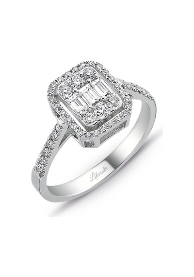 0.60 Ct Modern Baget Tasarım Kare Tektaş Yüzük 18 K