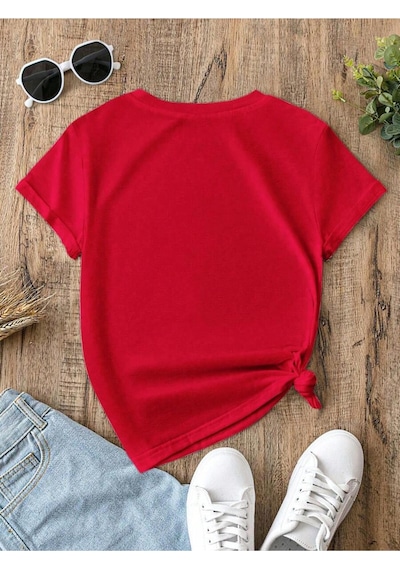 Uyguntarz Unisex Kahve Severlere Özel Tasarım Basklı Tshirt Kırmızı