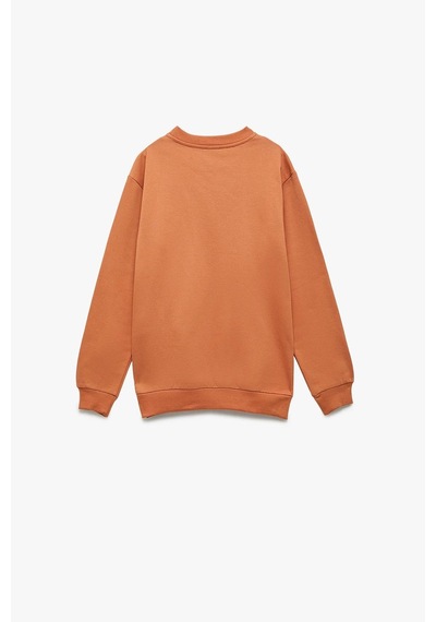 Koton Erkek Çocuk Pamuklu Uzun Kollu Bisiklet Yaka Baskılı Şardonlu Oversize Sweatshirt Kiremit Koton Erkek Çocuk Pamuklu Uzun Kollu Bisiklet Yaka Baskılı Şardonlu Oversize Sweatshirt Kiremit