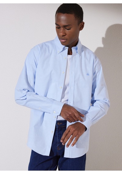 Brooks Brothers Regular Fit Klasik Yaka Mavi Erkek Gömlek Bbsp23msh083