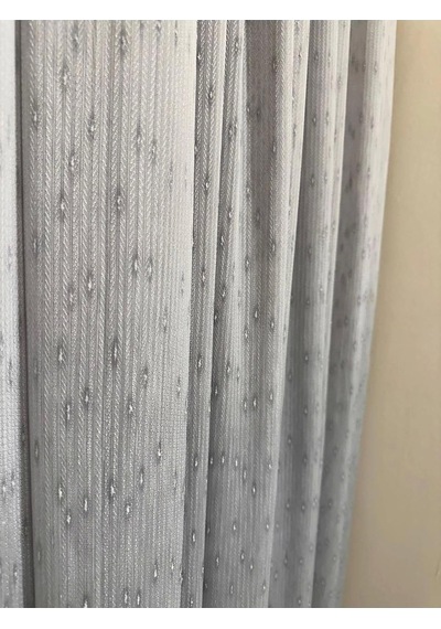 Mızraklı Fır0914 Ar03102 V-105 Gri 1/3 Sık Pileli Tül Perde 250 X 250 Cok Renkli