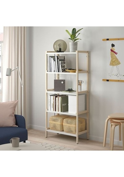 Ikea Ekenabben Açık Raf Ünitesi, Beyaz-titrek Kavak, 70x34x154 Cm