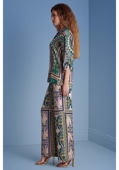 Guitar Gömlek Yaka Çok Renkli Desenli Gömlek Çok Renkli
