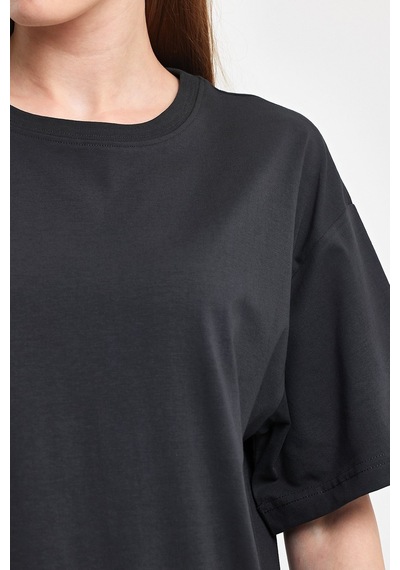 Odda 0008 Kadın Oversize Tişört Füme Odda 0008 Kadın Oversize Tişört Füme