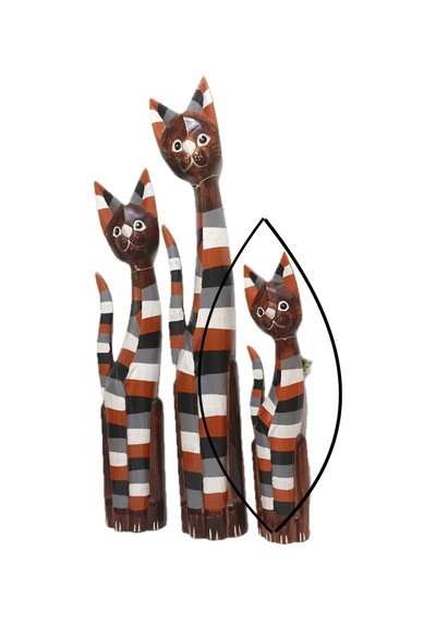 Ahşap Dekoratif Kedi Çizgili 60 Cm Otantik Dekor Biblo