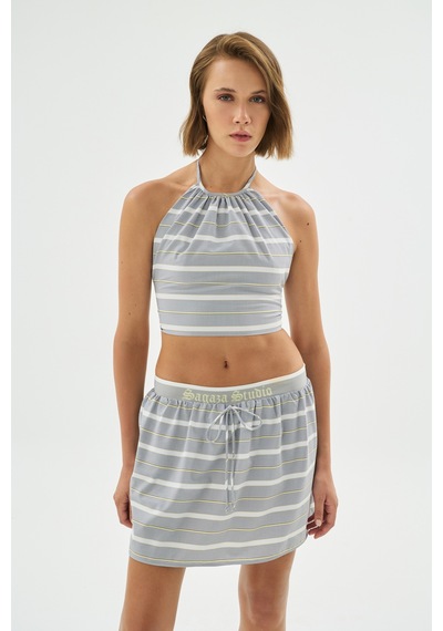 Sagaza Studio Ss6071 Mini Bluz Gri