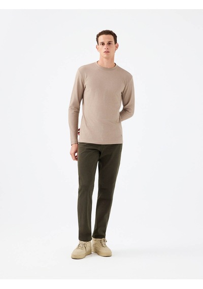 Loft Regular Fit Bej Erkek Uzun Kollu T-shirt Lf2040679 Bej