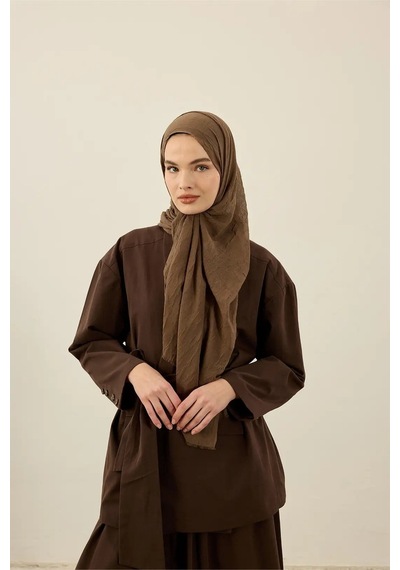 Deserto Fashion Bambu Şal Düz Renk-3547 Kahve
