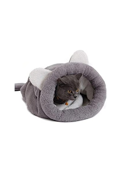 Yumuşak Kedi Yatağı - Kedi Tüneli Ve Uyku Tulumu, Gri Renk