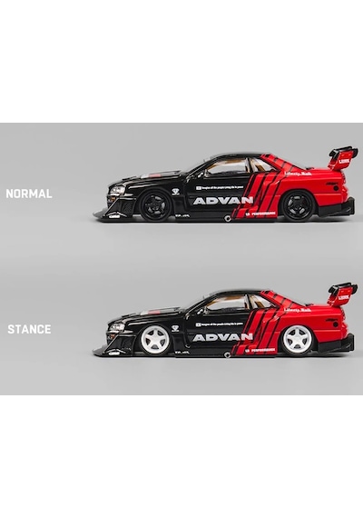 Cm Model 1/64 Nissan Skyline Lb-er34 "super Silhouette" Rhd Right Hand Drive "advan"