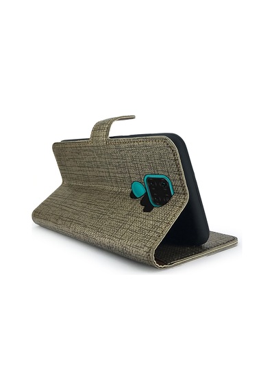 Huawei Mate 30 Lite Kılıf FitCase Fabric Kapaklı Cüzdanlı
