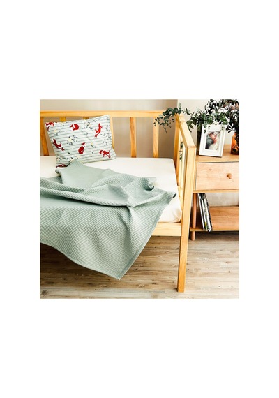 %100 Pamuk Waffle Mint Tek Kişilik Pike