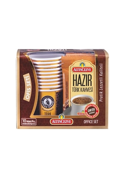 Seti Hazır Türk Kahvesi Orta Orta Şekerli 10'lu Paket 10 Adet X 9 Gr 2li Paket