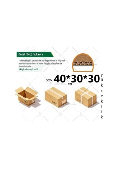 40x30x30 Ksssk Gramajlı Çift Oluklu Orta Boy Koli-5 Adet 12 Desi