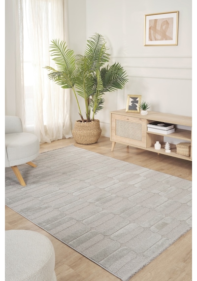 Kaşmir Halı İskandinav Otto Grey 160x230 Cm Salon Mutfak Halısı Yolluk Gri