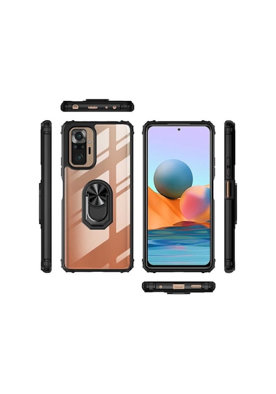 Xiaomi Redmi Note 10 Pro Kilif Standli Yüzüklü Mola Silikon Kapak 497962081