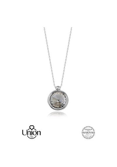 Union Swarovski Crystal Kadın 8 Mm Çerveli Gümüş Kolye