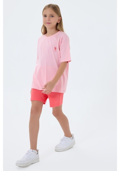 U.s. Polo Assn. Kız Çocuk Pembe Şort Takım Us2512-c-v2 Pembe