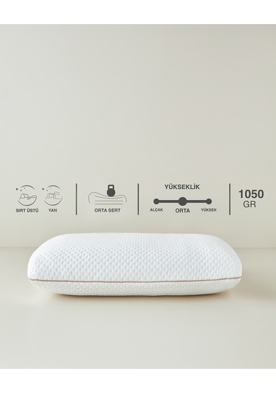 English Home Ergonomik Boyun Destekli Visco Yastık 60x40x16 Cm Beyaz