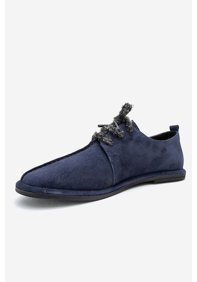 Luvishoes Luvi Shoes Denora Lacivert Süet Hakiki Deri Kadın Günlük Ayakkabı Lacivert