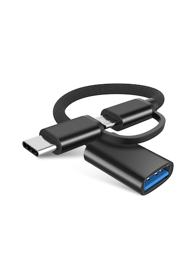 Microcase 2In1 Type C To Micro Usb 3.0 Otg Adaptör - Siyah Al2598