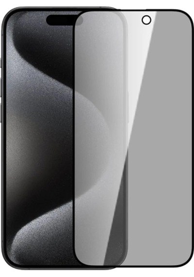 Ally İphone 15 Pro 3d Full Privacy Gizlilik Cam Ekran Koruyucu Anti-spy- 5775
