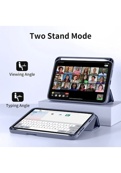 Apple Uyumlu iPad Mini 7 A17 Pro Kılıf Uyku Modlu Smart Pen Slot Charging Case Kapaklı Kılıf Apple Uyumlu iPad Mini 7 A17 Pro Kılıf Uyku Modlu Smart Pen Slot Charging Case Kapaklı Kılıf