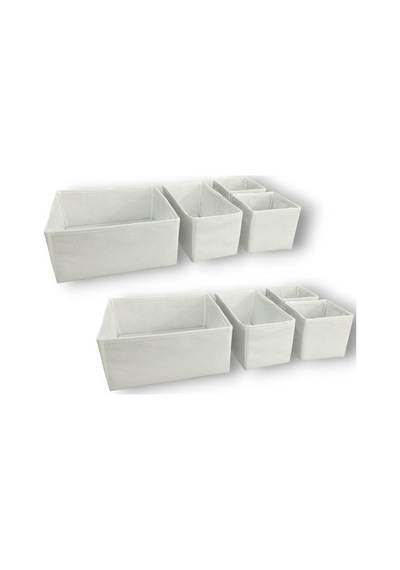 8'li Beyaz Çekmece İçi Düzenleyici Organizer Set - Çok Amaçlı Dolap İçi Kutu Seti Diğer