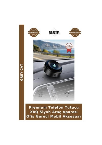 Premium Telefon Tutucu X8q Siyah Araç Aparatı Ofis Gereci Mobil Aksesuar